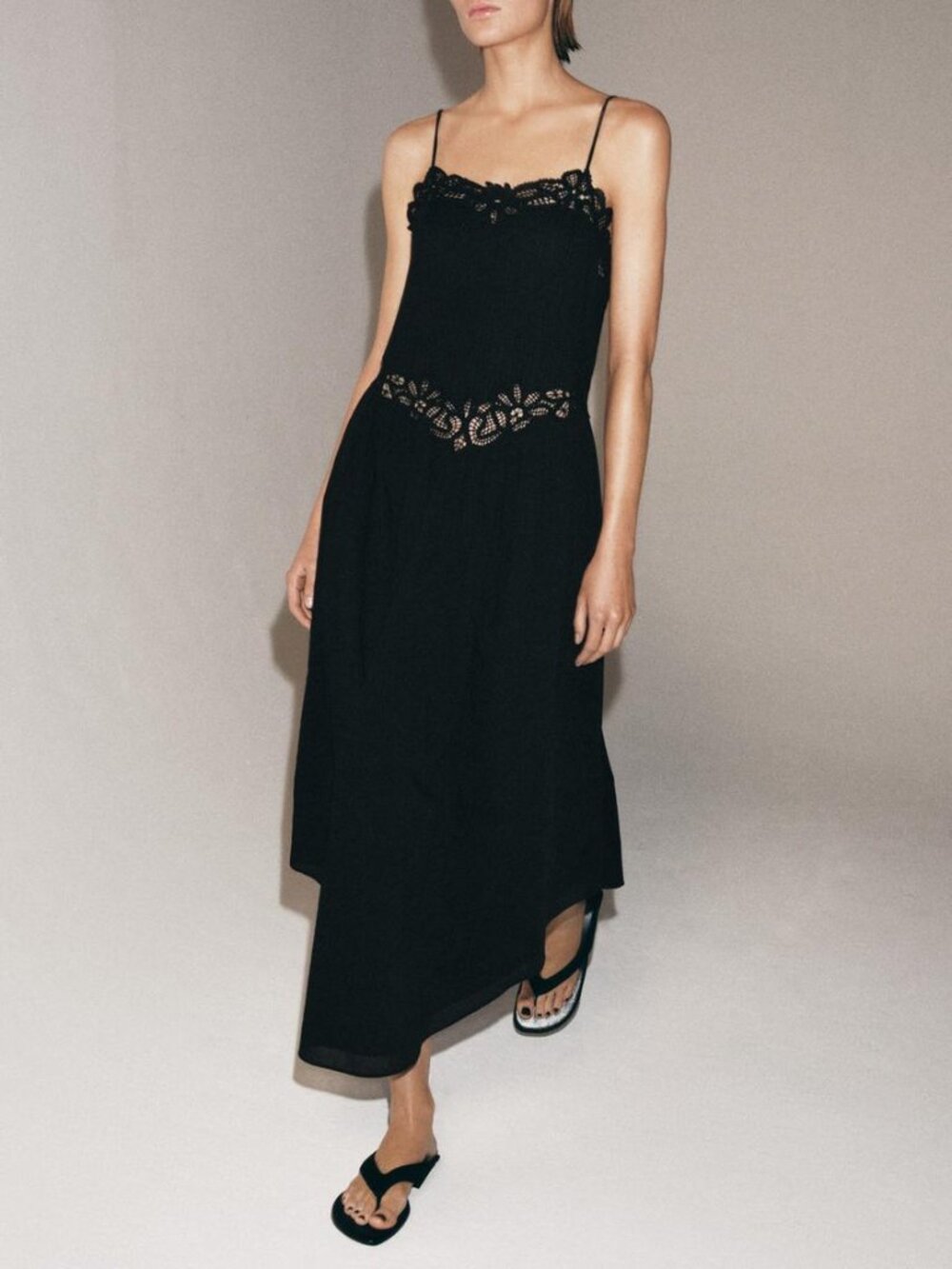 NWT ZW Collection Lace Midi Dress in Black - Size Small